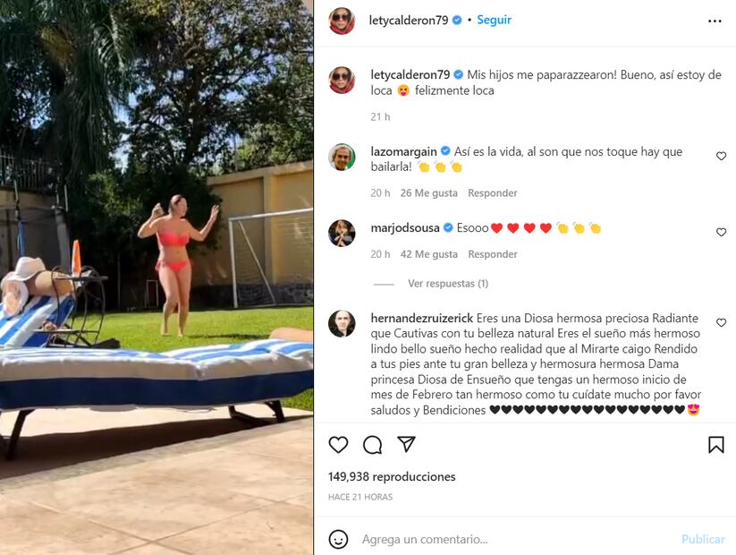 Lety Calderón se contonea muy sensual en bikini color rojo 
