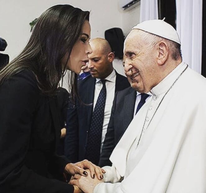 El papa Francisco con Paola Rojas / Foto: Instagram