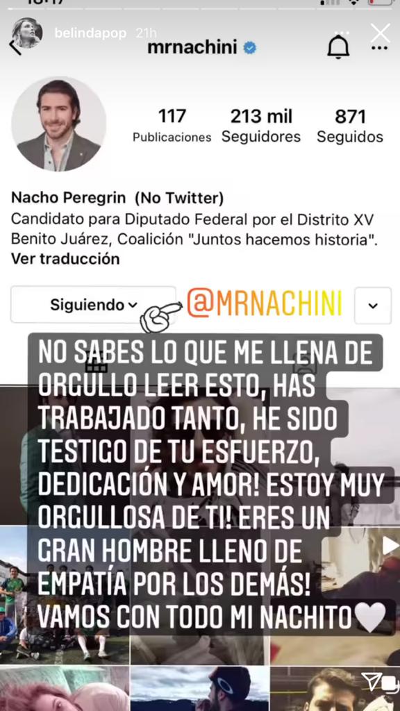 Hermano de Belinda, Nacho Peregrin, entra a la política