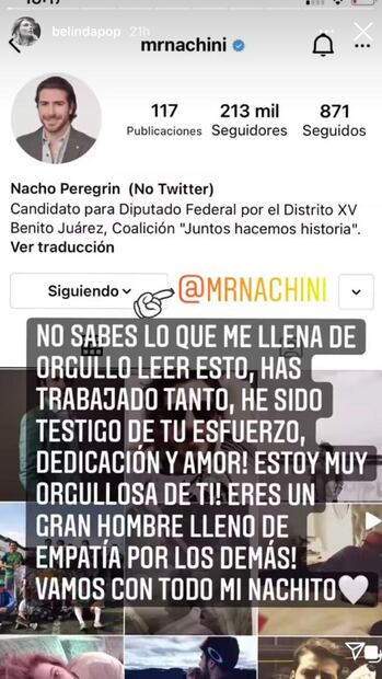Hermano de Belinda, Nacho Peregrin, entra a la política