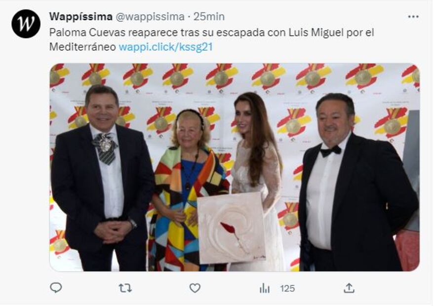 Paloma Cuevas recibe la medalla de oro / Twitter