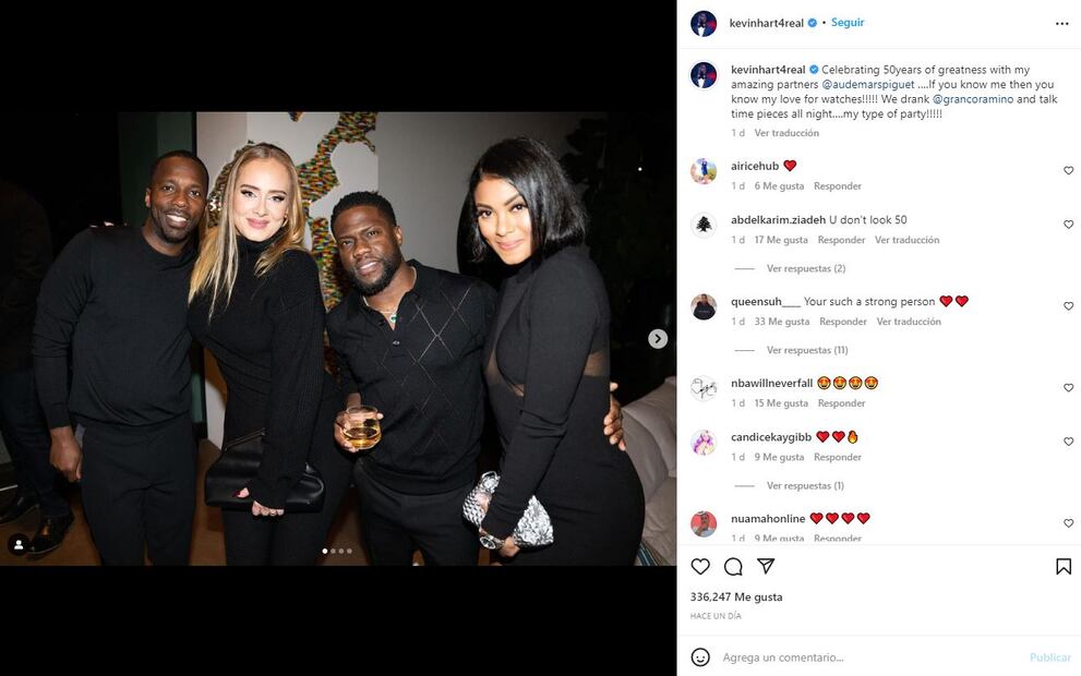 Adele, asombrosa en un mini vestido negro ajustado en compañía de su novio Rich Paul