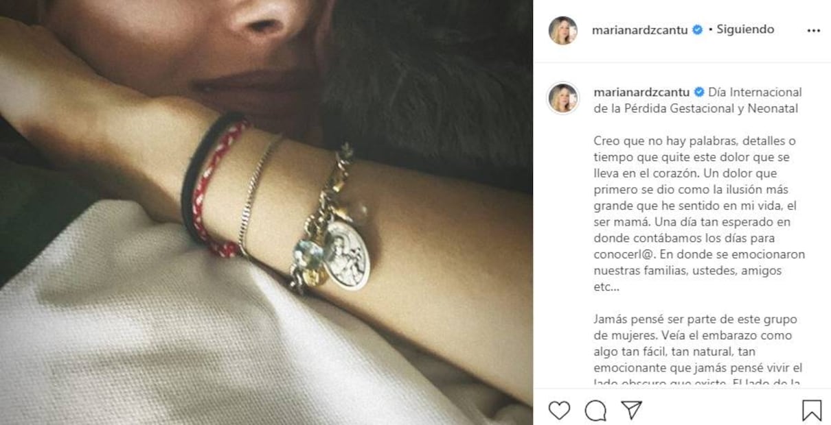 Mariana Rodríguez comparte sensible texto en el Día de la pérdida perinatal y gestacional