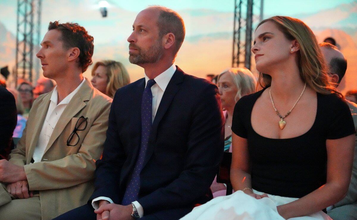Benedict Cumberbatch, el príncipe William y Emma Watson / Foto: AP