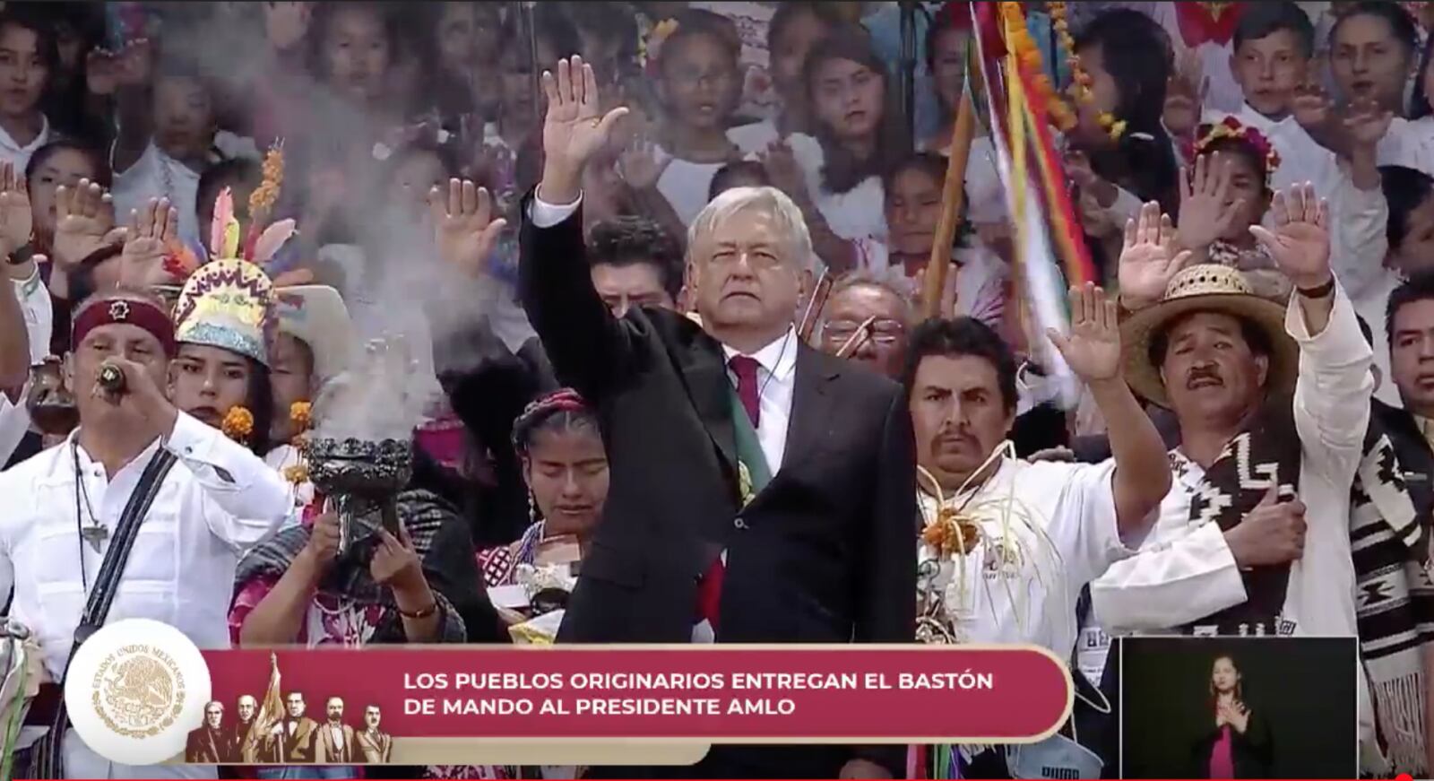 Así fue la tradicional ceremonia de entrega del Bastón de Mando a Andrés Manuel López Obrador
