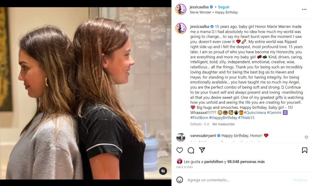 Jessica Alba junto a su hija Honor / Instagram