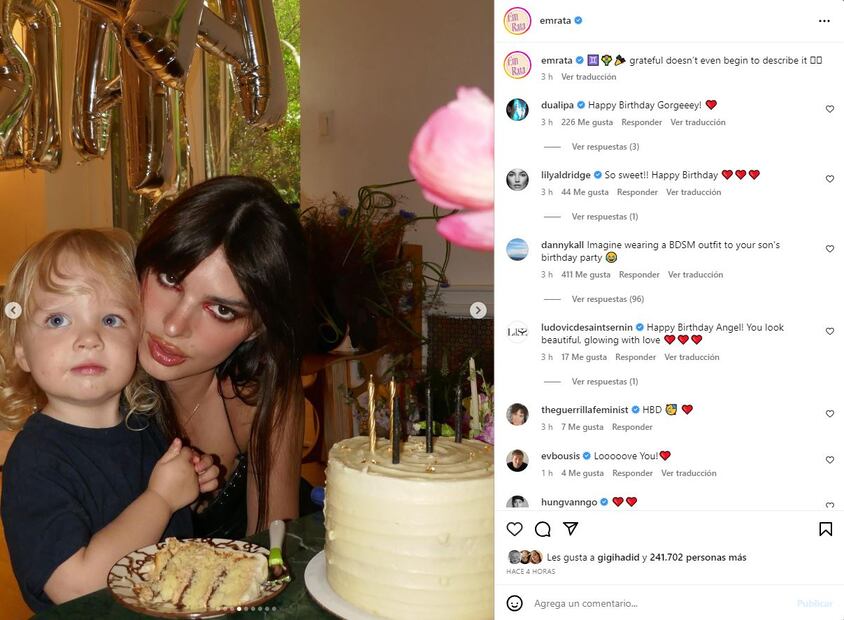 Emily Ratajkowski y su hijo / Instagram