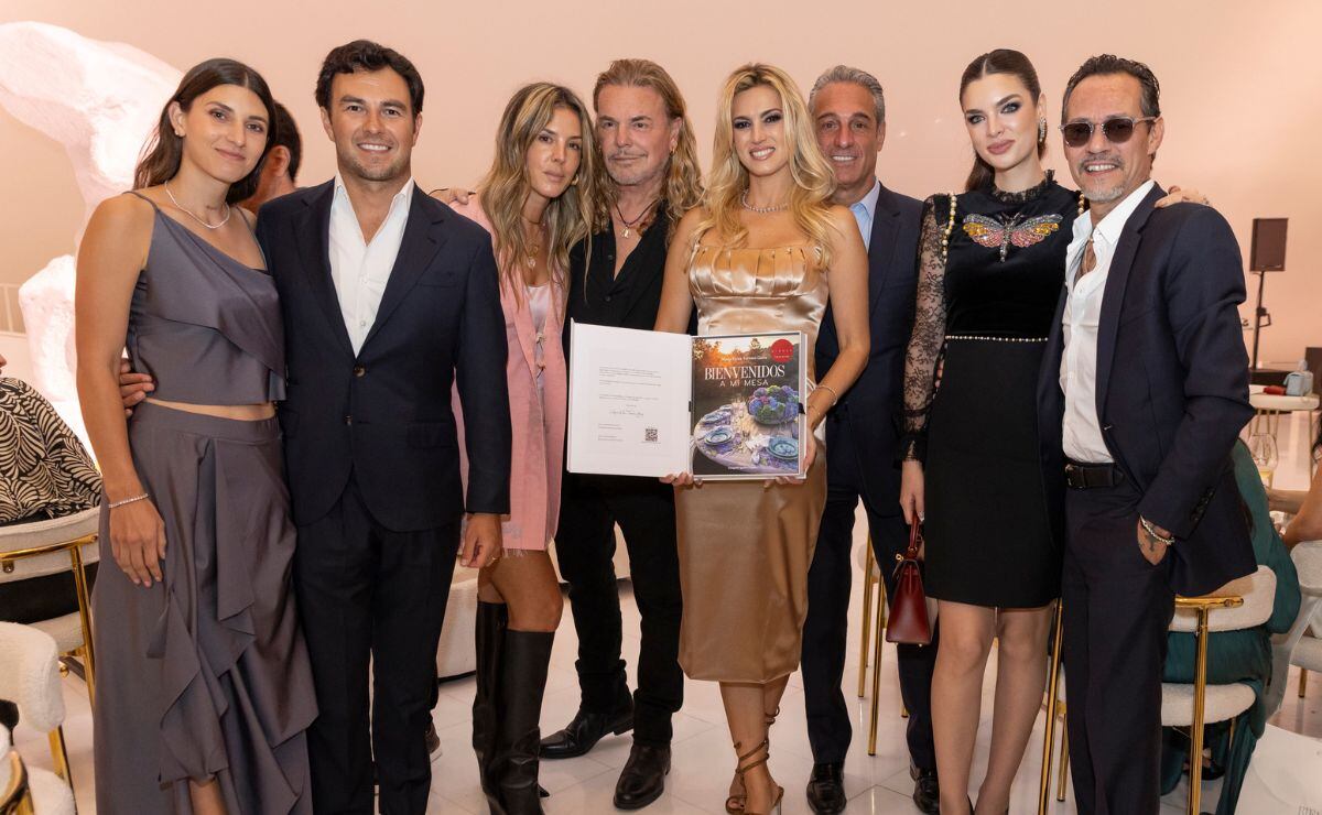 Carola Martínez, Sergio Pérez, Fernando Olvera, María Elena Torruco Garza, Carlos Slim Domit, Nadia Ferreira y Marc Anthony / Foto: Cortesía