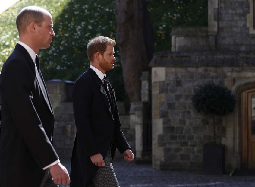William y Harry reunidos en el funeral de su abuelo Felipe de Edimburgo / Foto: AFP 