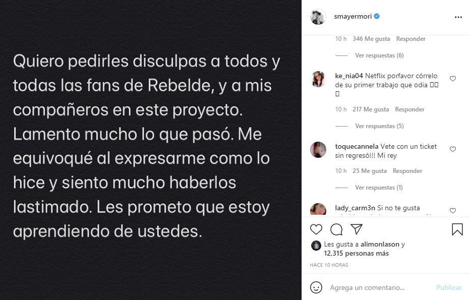 Sergio Mayer ofrece disculpas por decir que odia RBD