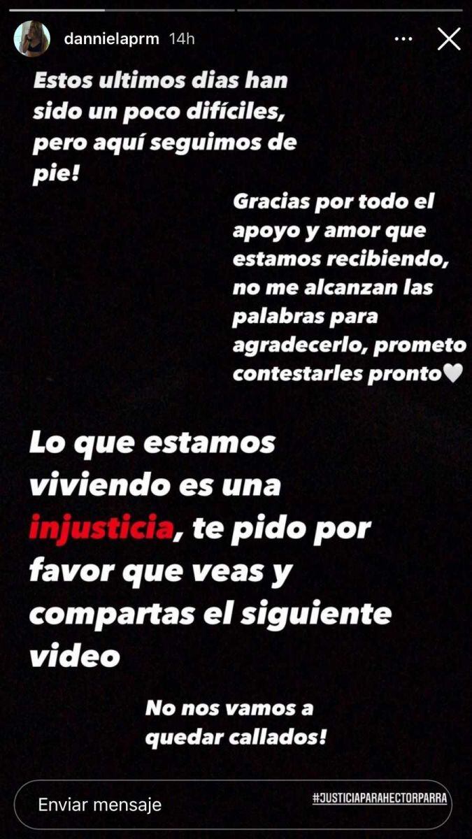 Hija de Héctor Parra le dedica emotivo mensaje en el Día del Padre