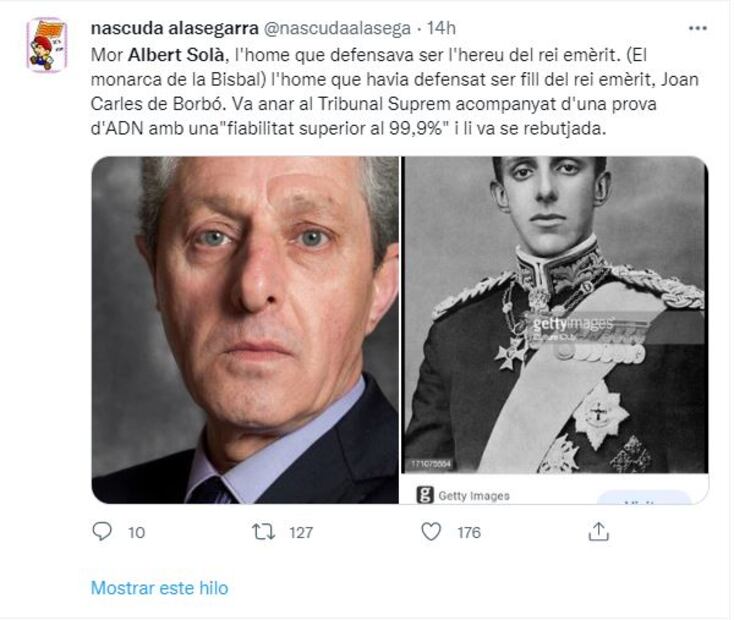 Muere repentinamente Albert Solà, supuesto hijo de Juan Carlos I de España