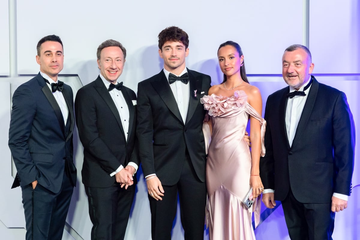 Yori Bailleres, Stéphane Bern, Charles Leclerc, Alexandra Leclerc y Gérald-Brice Viret / Foto: Getty Images