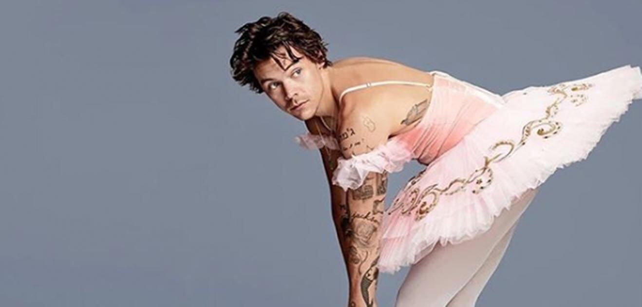 Harry Styles posa con medias de red para una revista 