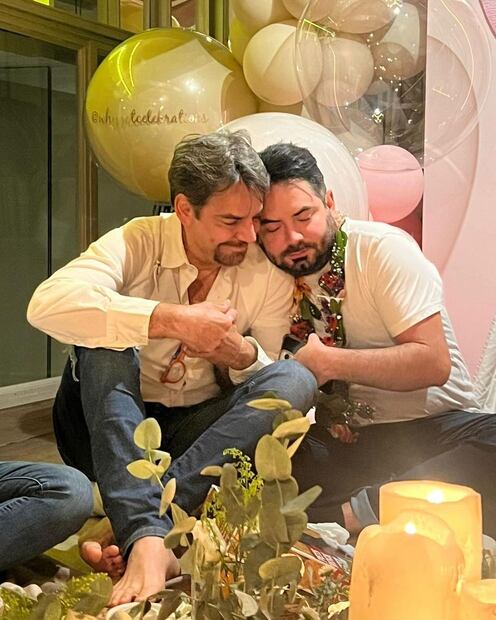 José Eduardo Derbez y Eugenio Derbez en el baby shower de Tessa / Instagram.