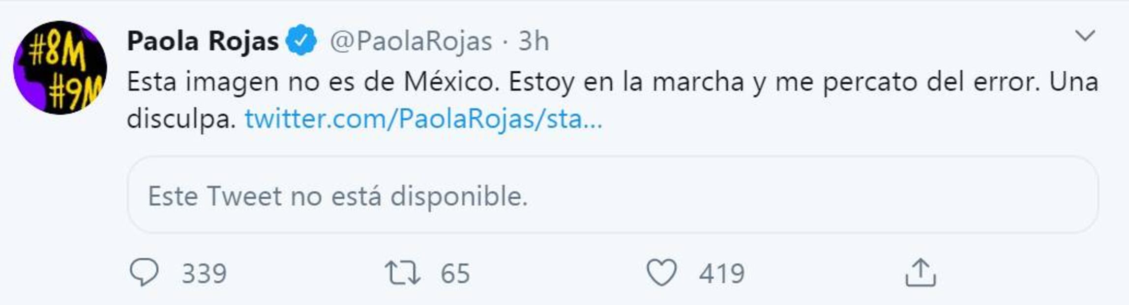 Paola Rojas y Martha Deschamps en la marcha del Día Internacional de las mujeres 
