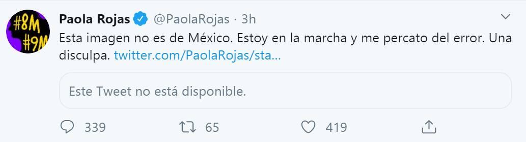 Paola Rojas y Martha Deschamps en la marcha del Día Internacional de las mujeres 