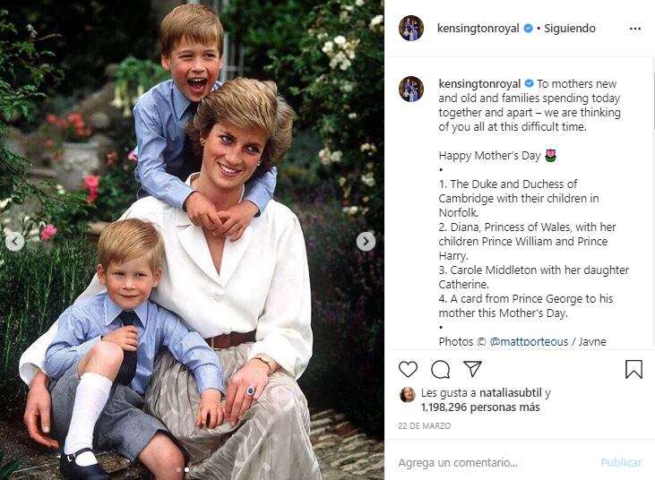 Enrique de Sussex y Guillermo de Gales en su tierna infancia con su mamá, Lady Di