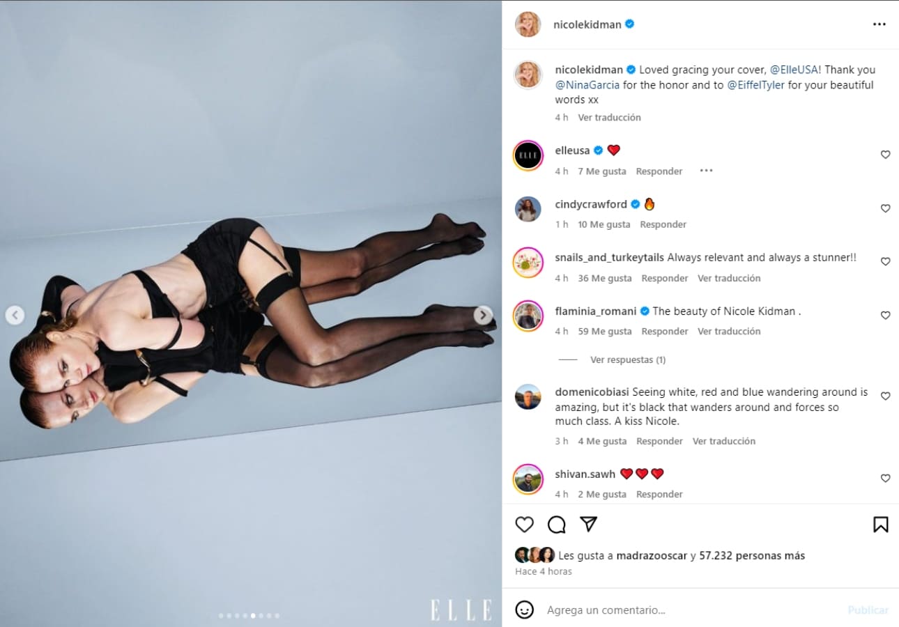 Nicole Kidman en la revista Elle / Instagram