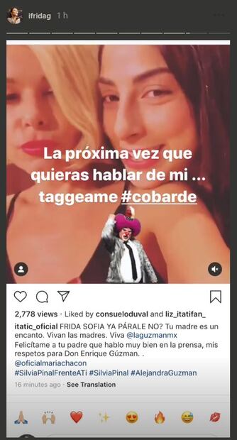 Itatí Cantoral arremete contra Frida Sofía y le pide que “ya le pare” 