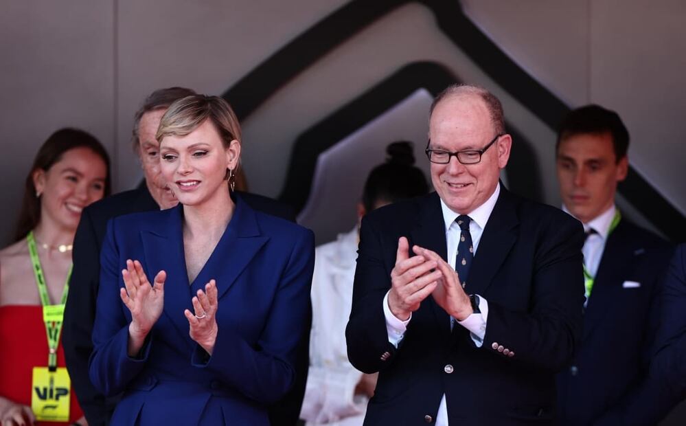 El príncipe Alberto y Charlène de Mónaco en el Gran Premio de Mónaco 2024 / Foto: AFP