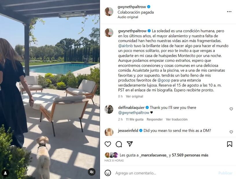 Aspectos de la casa de Gwyneth Paltrow que está en renta / Instagram