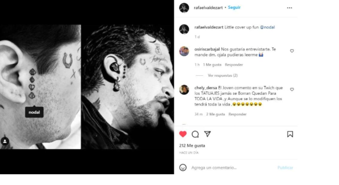 Christian Nodal vuelve a enseñar el pecho donde estuvieron los ojos de Belinda