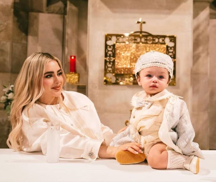 Amely, hermana de Christian Nodal, en el bautizo de su hijo Amel / Foto: Instagram