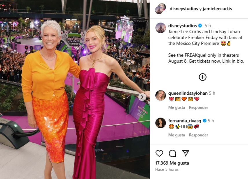 Lindsay Lohan y Jamie Lee Curtis en la Ciudad de México / Foto: Instagram