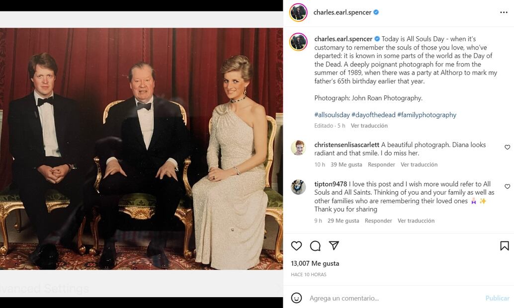 Diana de Gales, en una conmovedora foto en el Día de los Muertos