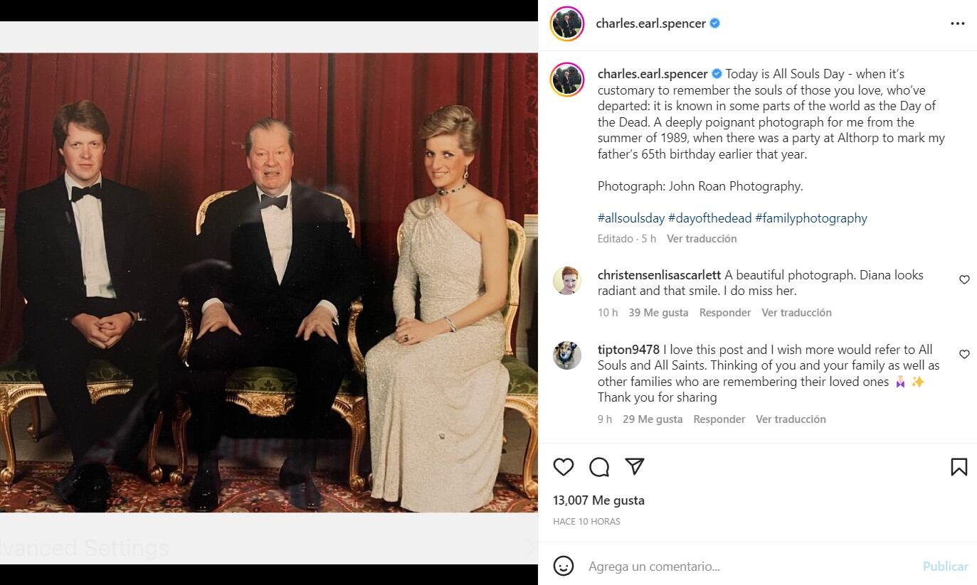 Diana de Gales, en una conmovedora foto en el Día de los Muertos