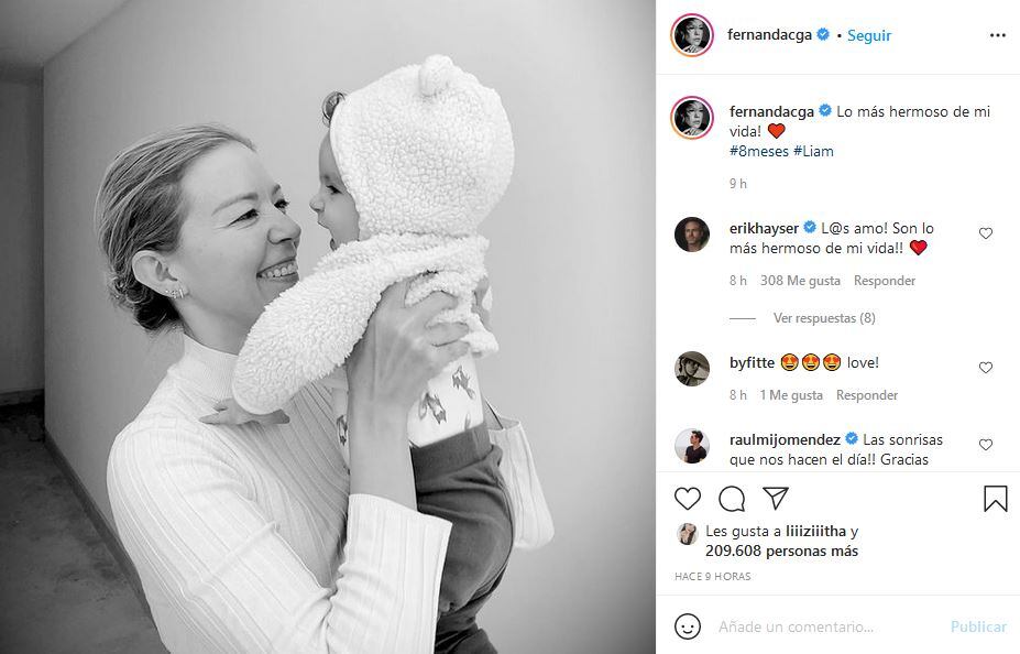 Fernanda Castillo celebra con ternura los 8 meses de su hijo Liam