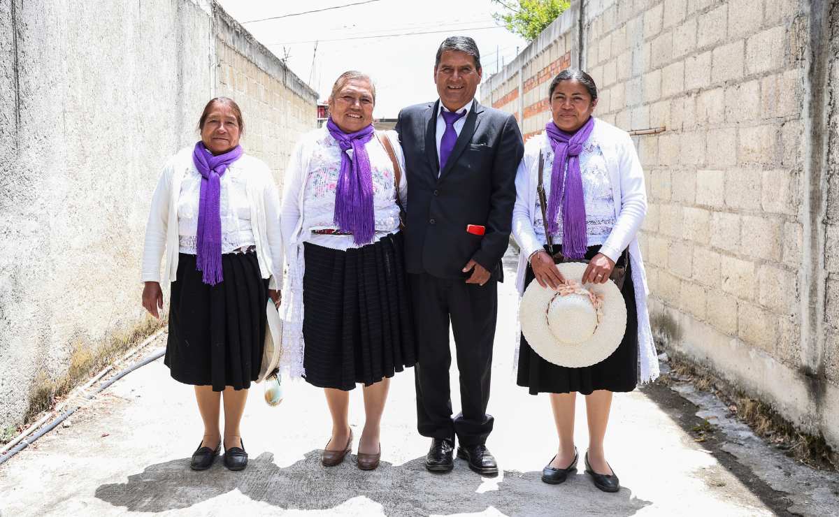 Felicitas Morales, Apolonia Alejandra, Rogelio Maximino y Elizabeth Patricio Ortega / Foto: Esteban Torreblanca