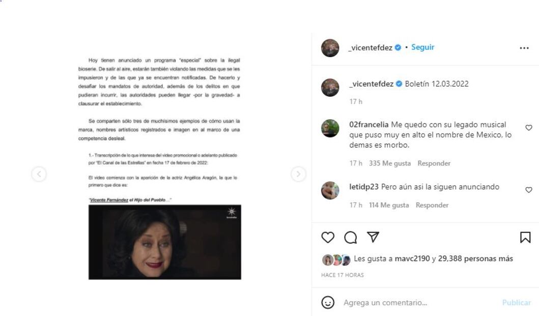 Vicente Fernández: Autoridades prohíben a Televisa transmitir serie