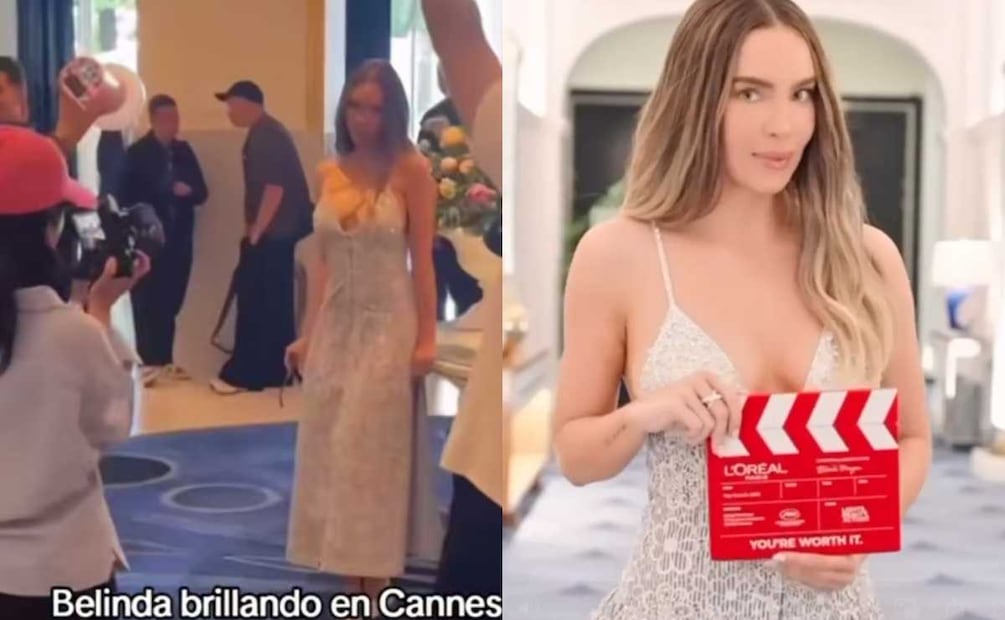Belinda deslumbra en Cannes / Foto: Capturas TikTok