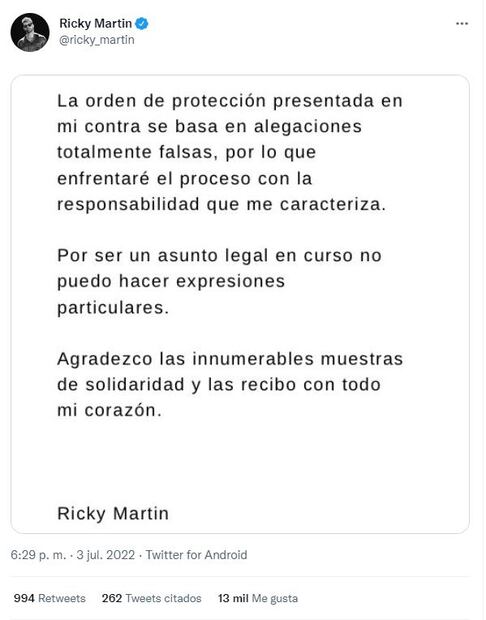 Ricky Martin podría pasar 50 años en la cárcel si es declarado culpable