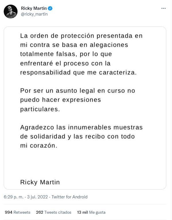 Ricky Martin podría pasar 50 años en la cárcel si es declarado culpable