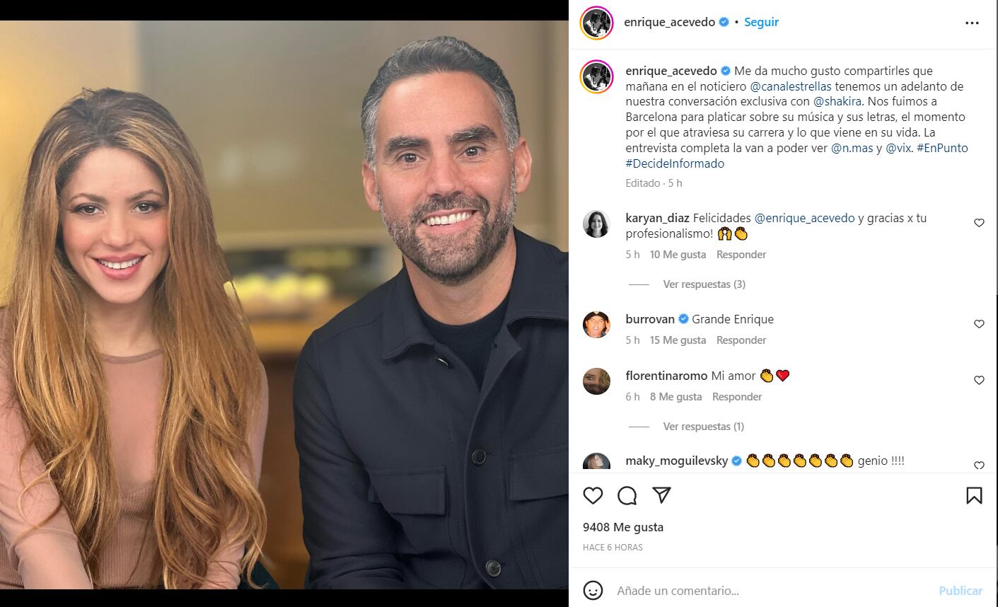 Shakira rompe el silencio en entrevista tras separación de Gerard Piqué