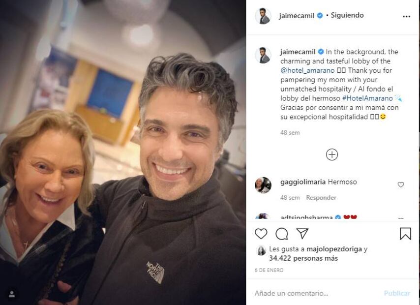 Cecilia Saldanha Da Gama, mamá de Jaime Camil, sumamente triste por la muerte del empresario
