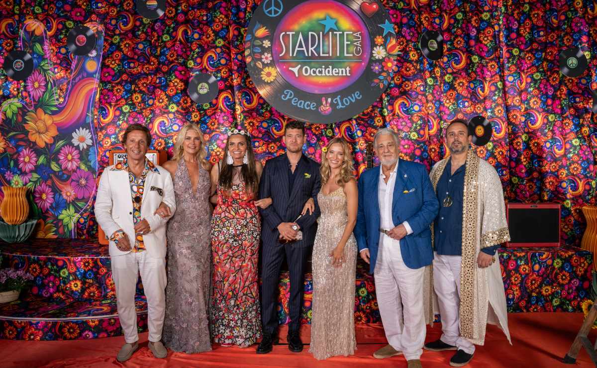 Alejandro Gravier, Valeria Mazza, Sandra García-Sanjuán, Michael Bublé, Luisana Lopilato, Plácido Domingo y Ignacio Maluquer (Foto: Especial)