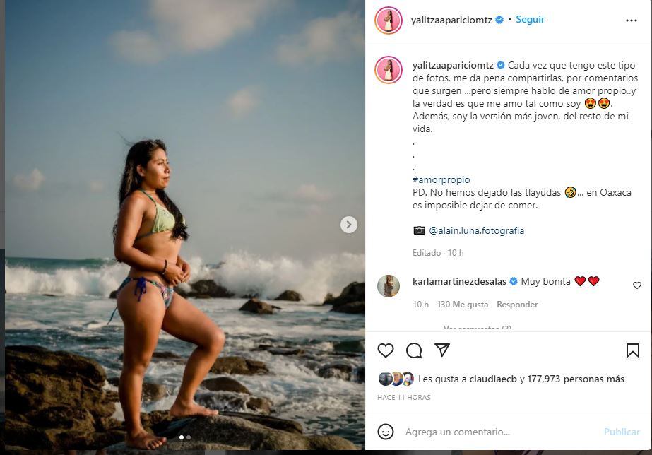 Yalitza Aparicio publica foto en bikini: “Me da pena compartirlas”