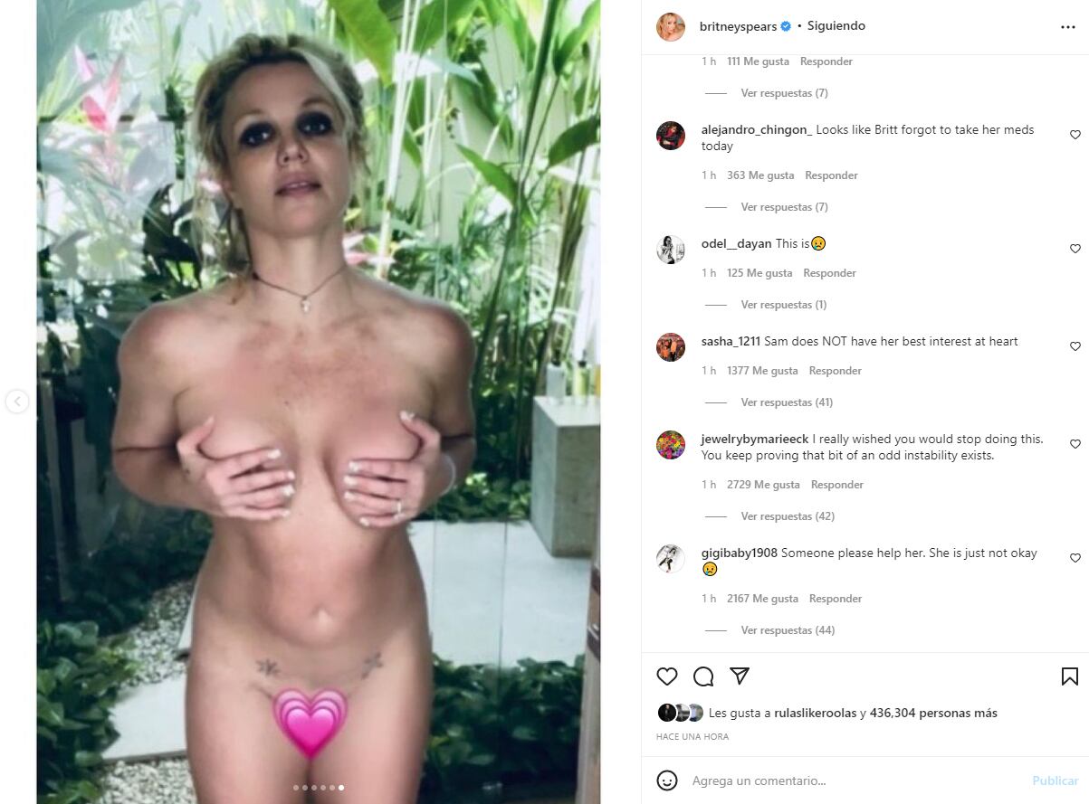 Britney Spears angustia a sus fans tras publicar más de 6 fotos en las que aparece desnuda