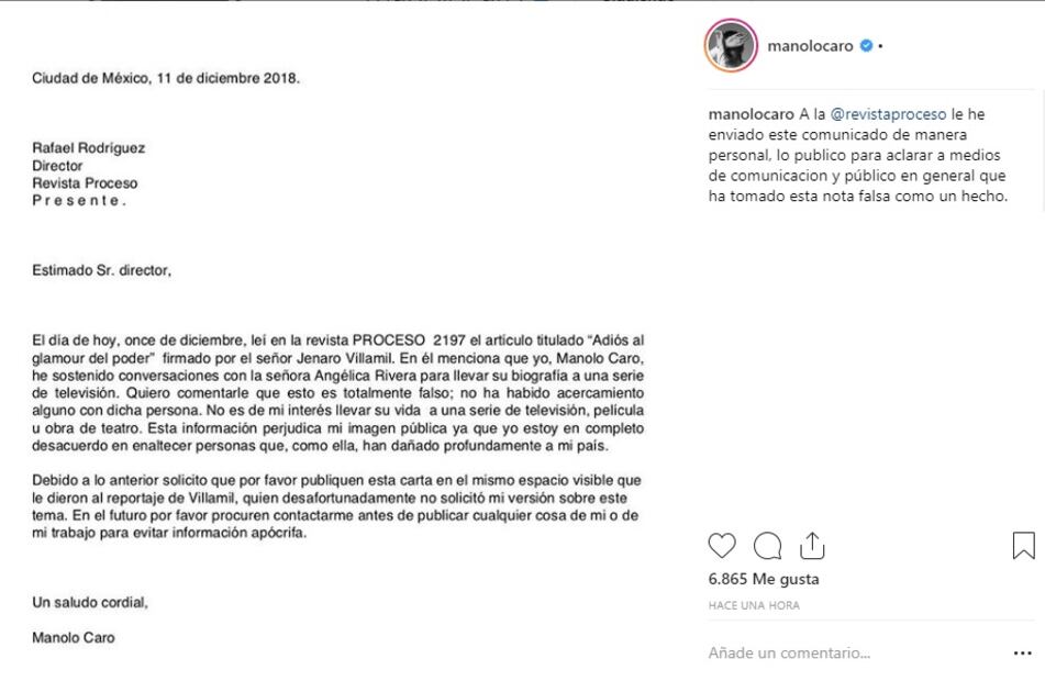 “No es de mi interés”: dice Manolo Caro sobre serie de Angélica Rivera 