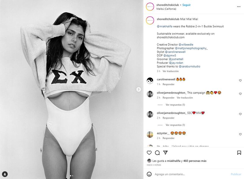 Mia Khalifa modela trajes de baño sustentables / Instagram