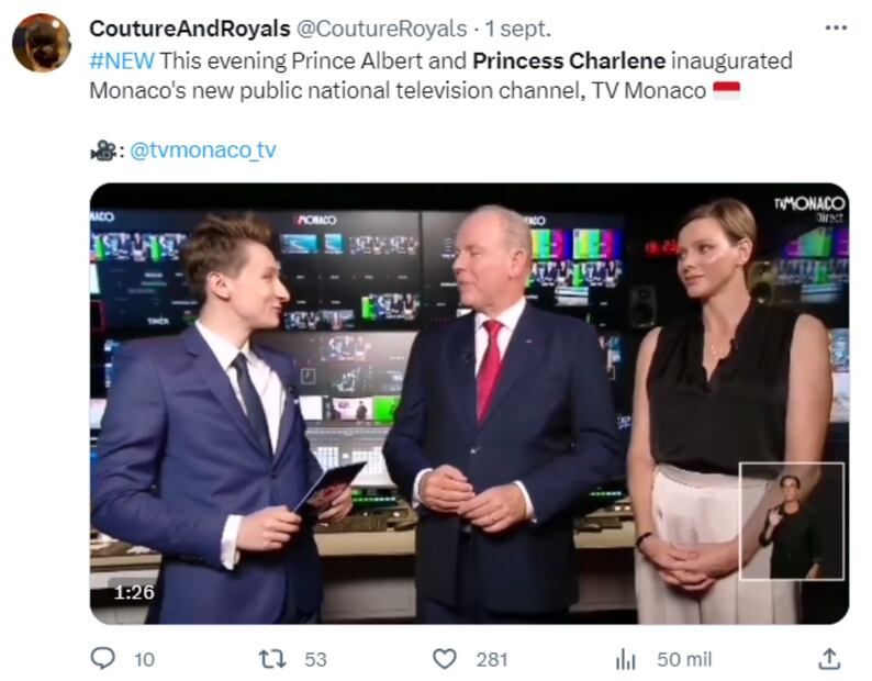 Charlene de Mónaco y el príncipe Alberto / Twitter