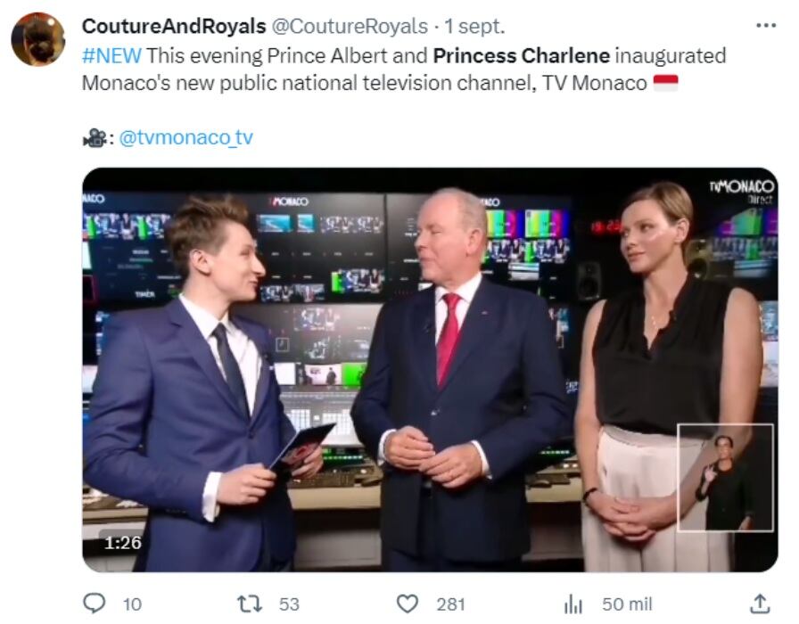 Charlene de Mónaco y el príncipe Alberto / Twitter