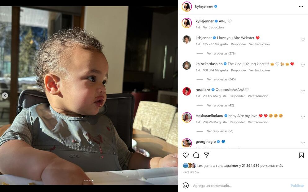 Kylie Jenner te enseña a pronunciar correctamente el nombre de su hijo, Aire 