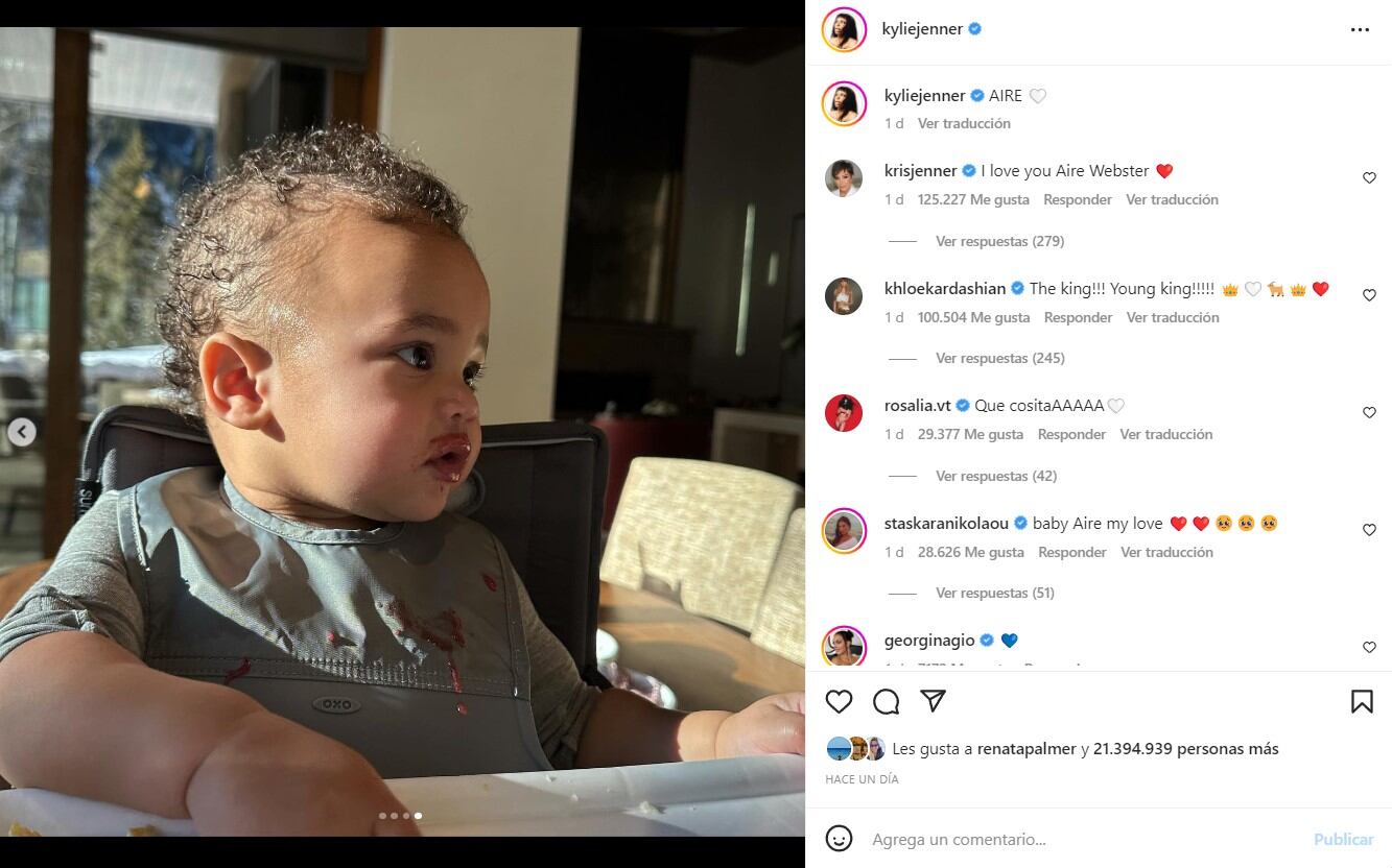 Kylie Jenner te enseña a pronunciar correctamente el nombre de su hijo, Aire 