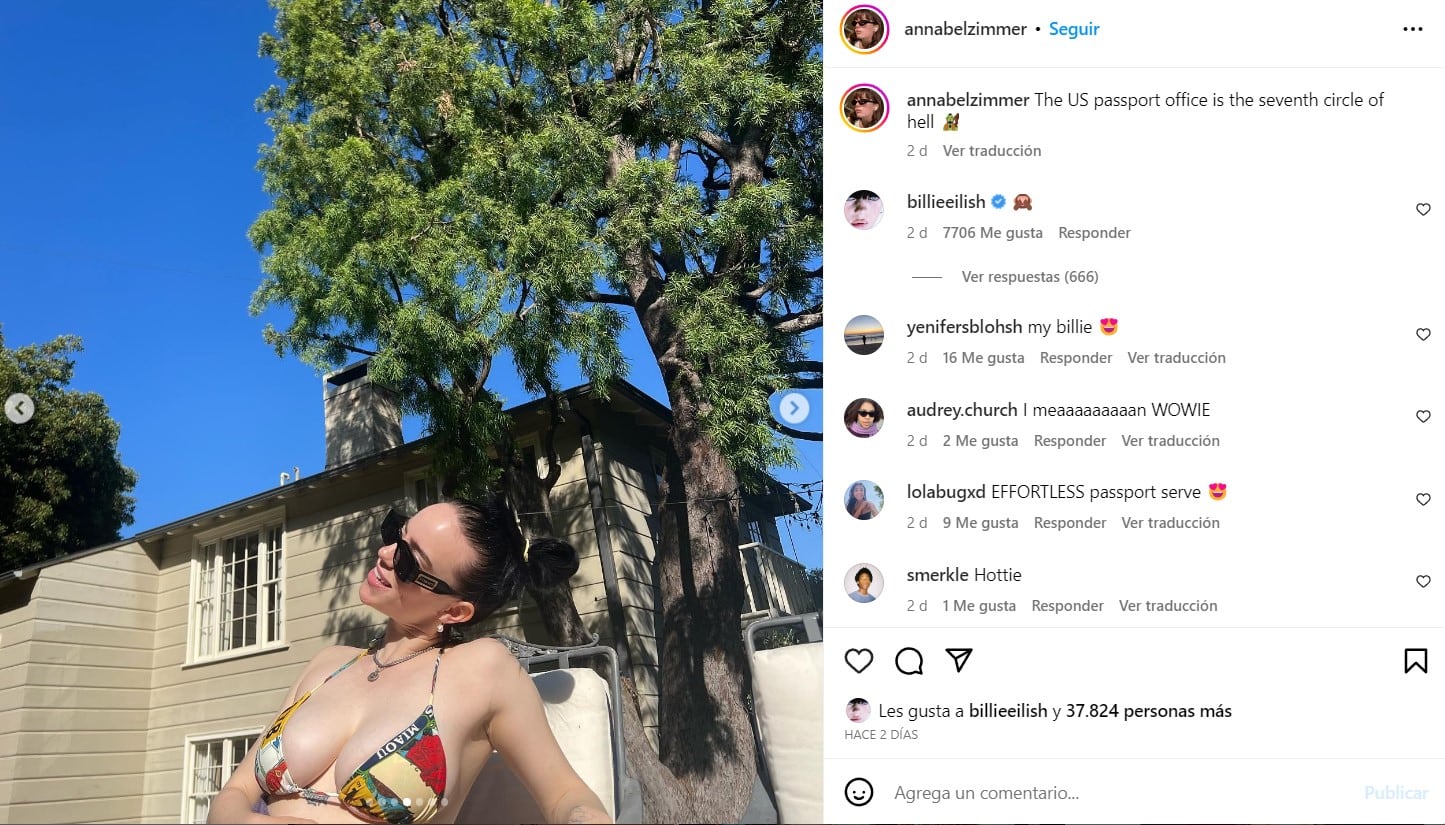 Billie Eilish captada por su amiga / Instagram