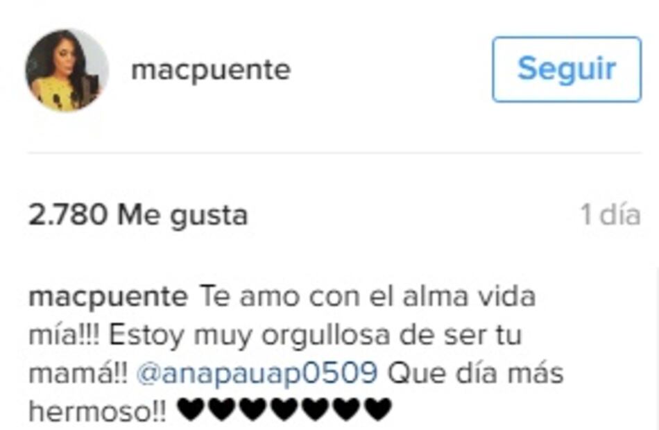 La graduación de Ana Paula, hija de Marichelo Puente